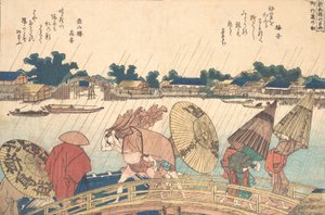 Regen am neuen Yanagi-Brücke, 1806