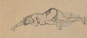 Schlafender Mann, spätes 18. - frühes 19. Jahrhundert von Katsushika Hokusai