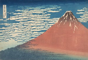Südwind, klarer Himmel, auch bekannt als Roter Fuji