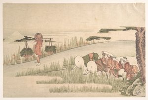 Frühling auf den Reisfeldern von Katsushika Hokusai