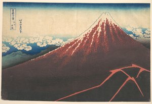 Sturm unterhalb des Berges Fuji, aus der Serie Sechsunddreißig Ansichten des Berges Fuji von Katsushika Hokusai