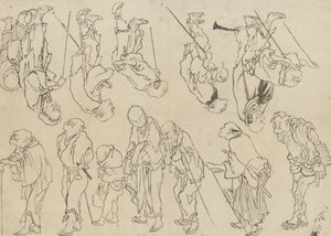 Studien von lahmen Pilgern, Edo-Periode von Katsushika Hokusai