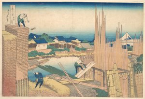 Tatekawa in Honjō, aus der Serie Sechsunddreißig Ansichten des Berges Fuji