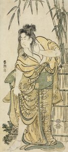 Der Schauspieler Ichikawa Komazo als Frau mit zerzaustem Haar, ca. 1791 von Katsushika Hokusai
