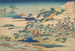 Die heilige Quelle bei Jogaku Jogaku reisen, aus der Serie Acht Ansichten der Ryukyu-Inseln, 1832