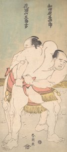 Die Sumoringer Wadagahara Jinshiro und Kachozan Gorokichi, ca. 1783 von Katsushika Hokusai