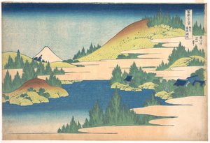 Der See von Hakone in der Provinz Sagami aus der Serie 36 Ansichten des Berges Fuji, 1830-1833