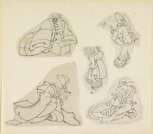Fünf Frauenfiguren von Katsushika Hokusai