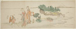 Besucher von Enoshima von Katsushika Hokusai