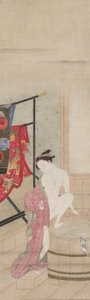 Dame beim Bad von Kawamata Tsunemasa