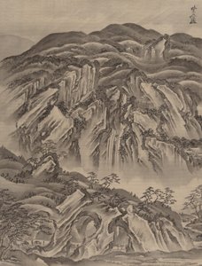 Felsige Landschaft, ca. 1887 von Kawanabe Kyosai