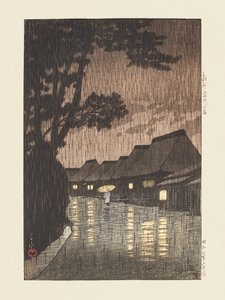 Regen in Maekawa, Provinz Sagami (1932) von Kawase Hasui