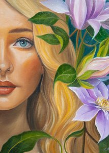 Blondes Blumenbildnis von Kay Shanley