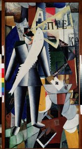 Flieger. Gemälde von Kasimir Malevich (1878-1935), Öl auf Leinwand