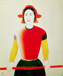 Mädchen mit Stange von Kazimir Severinovich Malevich
