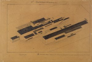 Moderne Gebäude, 1923-1924 von Kazimir Severinovich Malevich