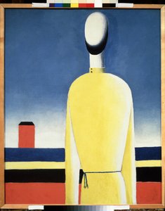 Komplizierte Vorahnung. Torso in einem gelben Hemd