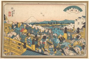 Abendglühen in Nihonbashi von Keisai Eisen