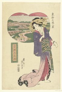 Nächtlicher Regenschauer in Yoshiwara von Keisai Eisen