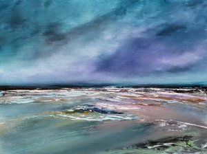 Lila Himmel Meereslandschaft