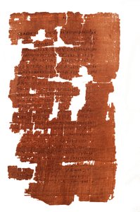 Seite des Judas-Evangeliums liest "Der geheime Bericht der Offenbarung, die Jesus sprach", 2006 (Foto) von Kenneth Garrett