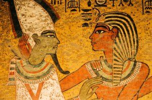 Malerei an der Nordwand des Grabes; Osiris; KV 62, Tutanchamun und das Goldene Zeitalter der Pharaonen, 2003 (Foto)