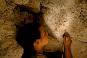 Teotihuacan-Krieger, Wandgemälde, Sufricaya, Holmul, Guatemala, Maya, Francisco Estradabelli, 2008 (Foto) von Kenneth Garrett