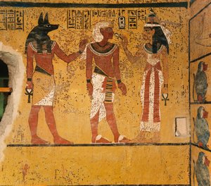 Wandmalerei im Grab von König Tutanchamun; Ägypten; Neues Reich; Tutanchamun; Tal der Könige