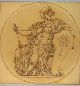 Studie für "Mut," Lünette im Hudson County Courthouse, Jersey City, NJ von Kenyon Cox