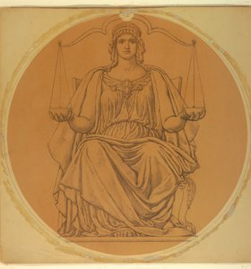 Studie für "Gerechtigkeit," Lunette im Hudson County Courthouse, Jersey City, NJ von Kenyon Cox