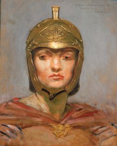 Studie für Wandgemälde für das Berufungsgericht, New York, Gesetzesstatut, Helm für Figur der Kraft von Kenyon Cox