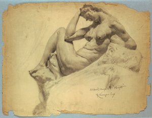 Studie von Michelangelos "Nacht"