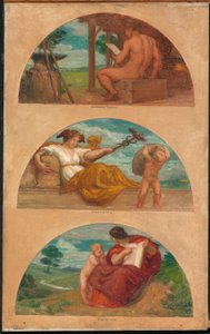 Der Fortschritt der Zivilisation: Die Schmiede, Handel und Bildung (Wandbildstudie, State Capitol, Des Moines, Iowa)