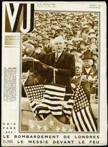 Porträt von Frank Billings Kellogg (1856-1937), amerikanischer Politiker, Senator von Minnesota und Außenminister von 1925 bis 1929, und Friedensnobelpreisträger 1929, während einer Rede auf einem amerikanischen Kongress. Keystone-Fotografie, für das Titel