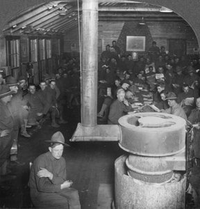 Gesellschaftsraum einer YMCA-Armeehütte, frühes 20. Jahrhundert