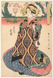 Kurtisane Hanamurasaki aus dem Tamaya-Haus von Kikugawa Eizan