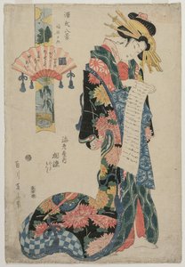 Die Kurtisane Aizome von der Ebiya (aus der Serie Acht Ansichten der Geschichte von Genji)