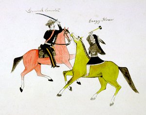 Konflikt zwischen General George Custer 1839-1876 und Crazy Horse, Sioux Dakota Indianer
