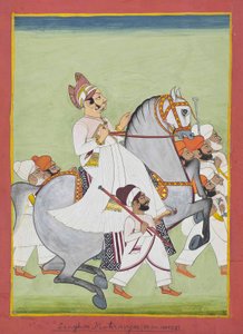 Reiterporträt von Singhji Motiram Ji, 1802/58 von Kiritaji Bhak