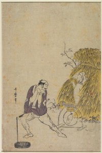 Ein Diener (Yakko), der eine Fuchsfalle verspottet von Kitagawa Utamaro