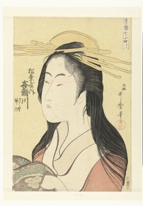 Brustporträt der Kurtisane Kisegawa aus dem Matsubaya-Haus (Die sieben Komachi aus den Lusthäusern)