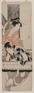 Paar in einem Boot von Kitagawa Utamaro