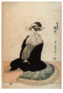 Kurtisane Utagawa aus dem Matsubaya-Bordell, ca. 1758-1806 (Holzschnitt auf Papier) von Kitagawa Utamaro