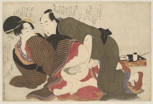 Verheirateter Mann und Witwe von Kitagawa Utamaro