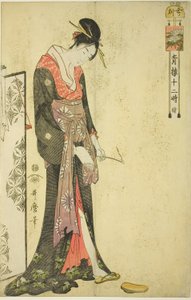 Stunde des Ochsen [2 Uhr] (Ushi no koku), aus der Serie "Die zwölf Stunden in Yoshiwara (Seiro juni toki tsuzuki)"