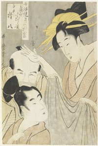 Komurasaki vom Muuraya-Haus, Shirai Gonpachi und Viperous Jihe_, 1798-1800 von Kitagawa Utamaro