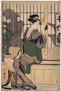 Das Chiyozuru Teehaus (Schatten auf dem Shoji) von Kitagawa Utamaro