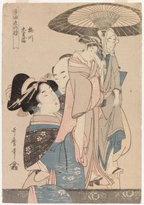 Liebespaar mit Theaterpuppen von Kitagawa Utamaro
