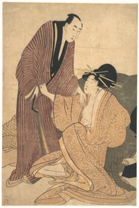Abschied der Liebenden: Kurtisane und ihr Geliebter von Kitagawa Utamaro