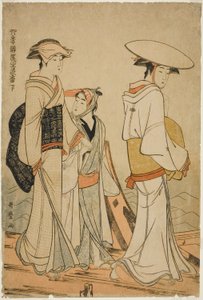 Freuden der vier Jahreszeiten: Farben und Düfte der Blumen (links) von Kitagawa Utamaro